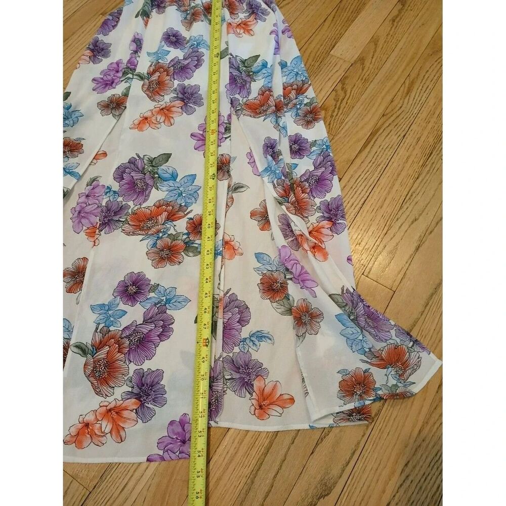 Crystal Sky Maxi Dress Two Front Slits Cutout Back Beachy Boho Juniors Size 5 - Picture 7 of 15